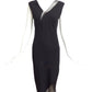 ROBERT DANES- Black Bias Cut Crepe Dress, Size 6