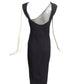 ROBERT DANES- Black Bias Cut Crepe Dress, Size 6