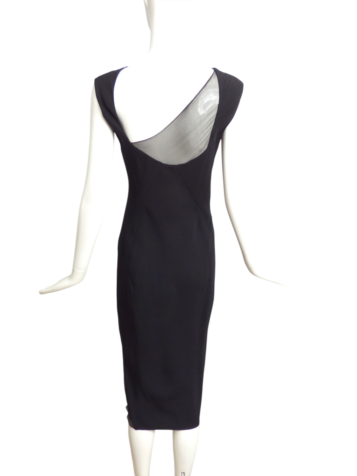 ROBERT DANES- Black Bias Cut Crepe Dress, Size 6