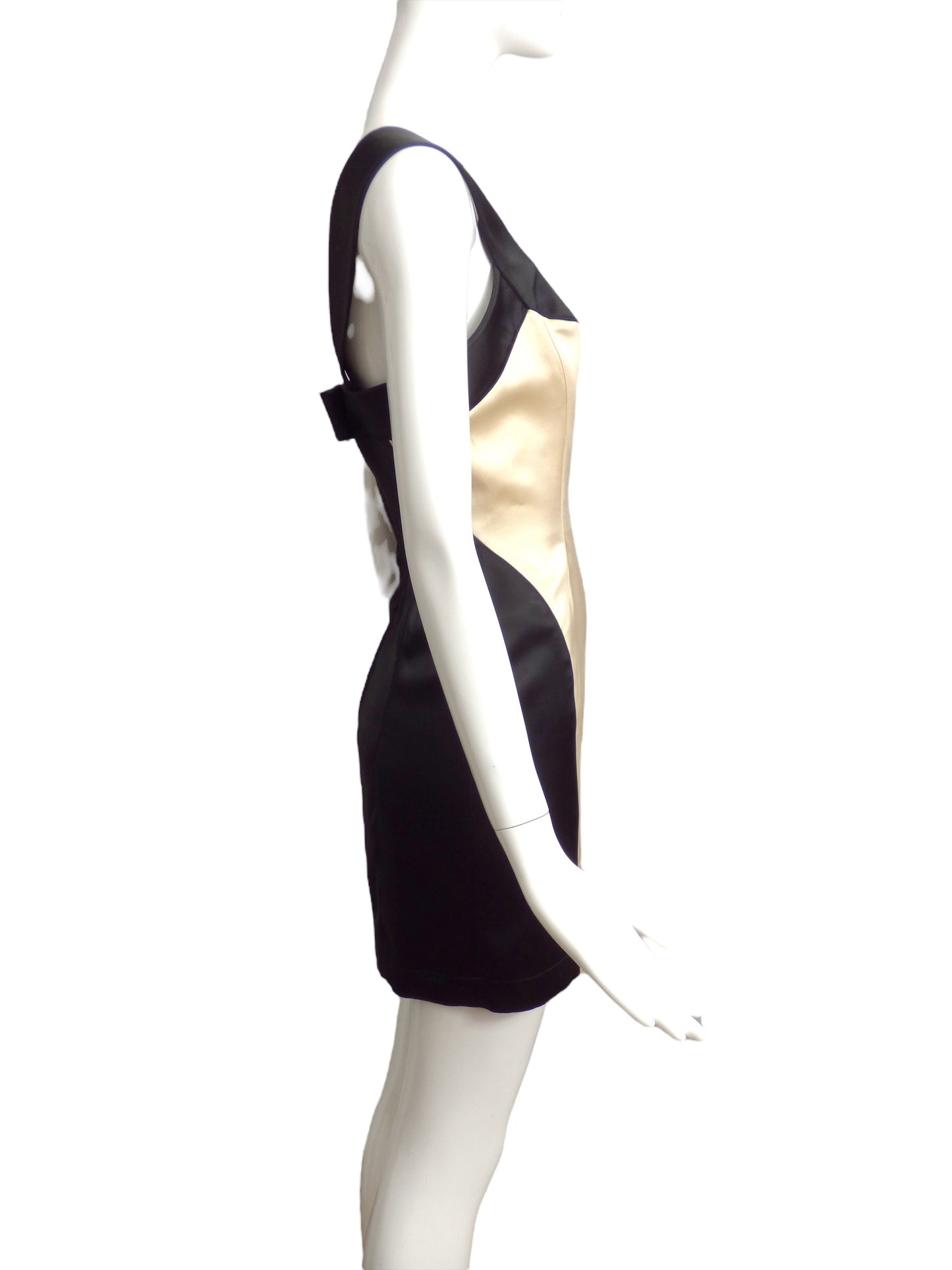 THIERRY MUGLER- AS IS 1990s Satin & Crepe Mini Dress, Size 6