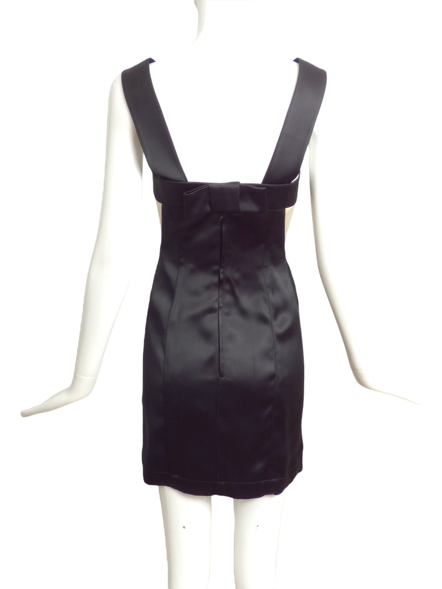 THIERRY MUGLER- AS IS 1990s Satin & Crepe Mini Dress, Size 6