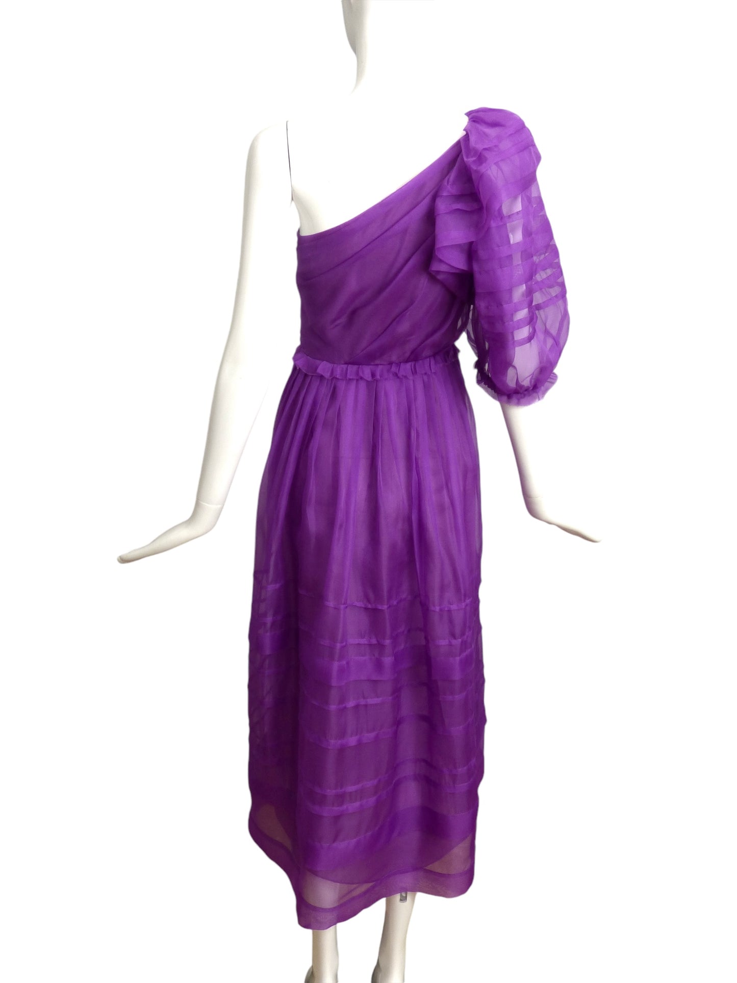 ULLA JOHNSON- Purple Artemis One Shoulder Maxi Dress, Size 10