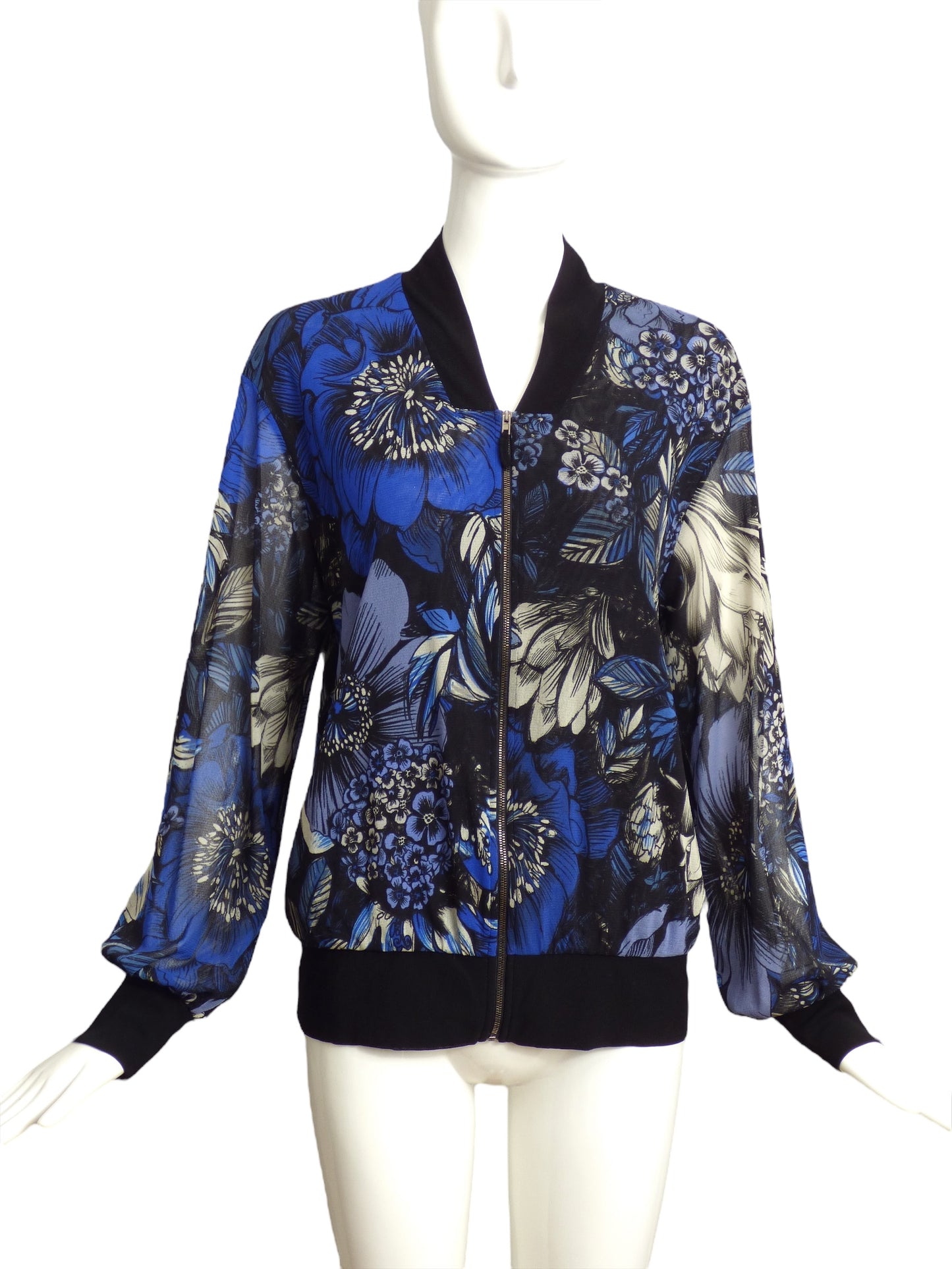 FUZZI- Floral Print Mesh Jacket, Size 10