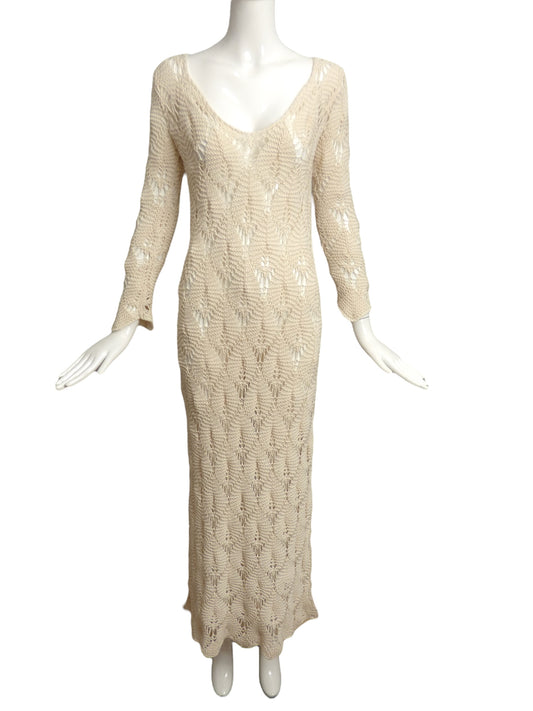 AERON- NWT Ivory Crochet Sweater Dress, Size 6