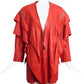 ISSEY MIYAKE- 1980s Red Studded Leather Coat, Size 8