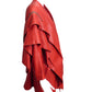 ISSEY MIYAKE- 1980s Red Studded Leather Coat, Size 8