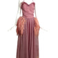 1950s Pink Organza & Feather Gown, Size 8