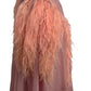 1950s Pink Organza & Feather Gown, Size 8