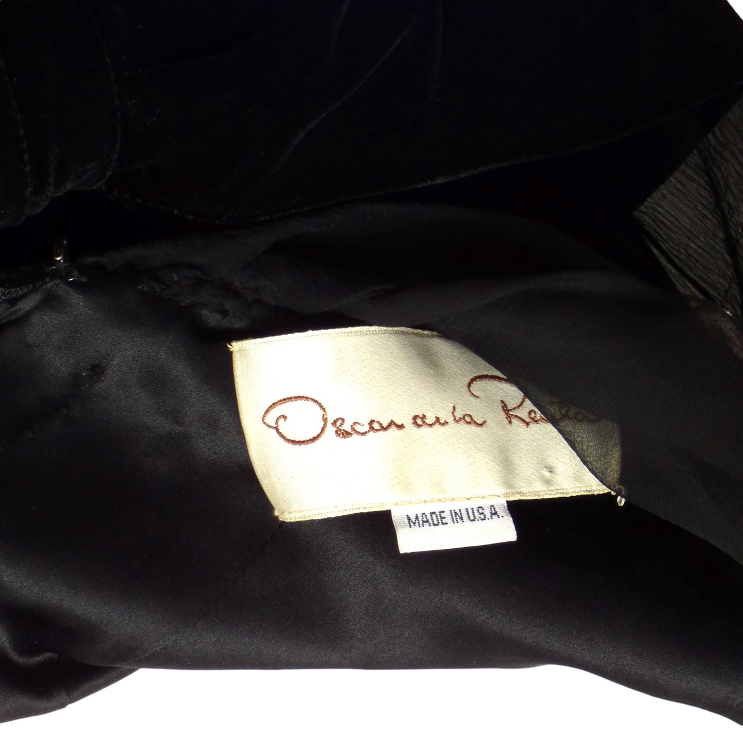 OSCAR DE LA RENTA- 1980s Black Velvet & Chiffon Dress, Size 4