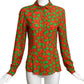 MOSCHINO COUTURE- 2023 Crepe Cherry Print Blouse, Size 4