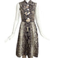 PRADA- 2019 Cotton Reptile Print Fit & Flair Dress, Size 6