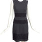 ROBERTO CAVALLI- Black Lace & Gray Flannel Dress, Size 6