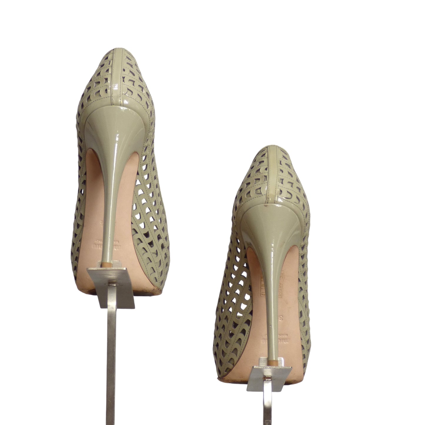 MIIU MIU- Green Patent Platform Pumps, Size 36.5