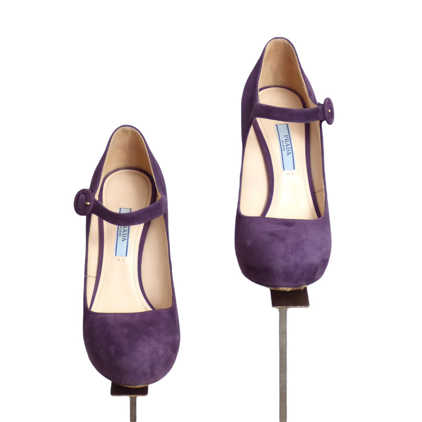 PRADA- Purple Suede Mary Jane Platform Pumps, Size 36