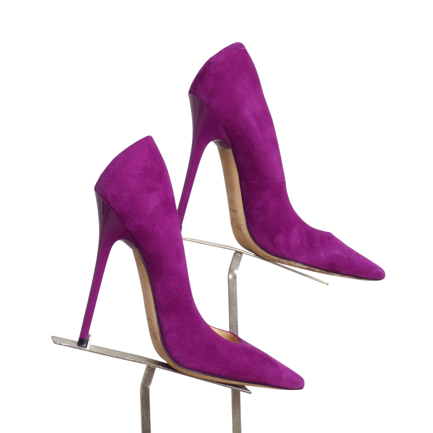 JIMMY CHOO- Raspberry Suede Heels, Size 35.5