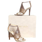 JIMMY CHOO- Gray Snakeskin Sandals, Size 35.5