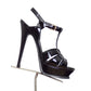 YVES SAINT LAURENT- Black Patent Leather Tribute Sandals, Size 36