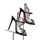 CHRISTIAN LOUBOUTIN-  Black Patent & Clear Plastic Heels, Size 36