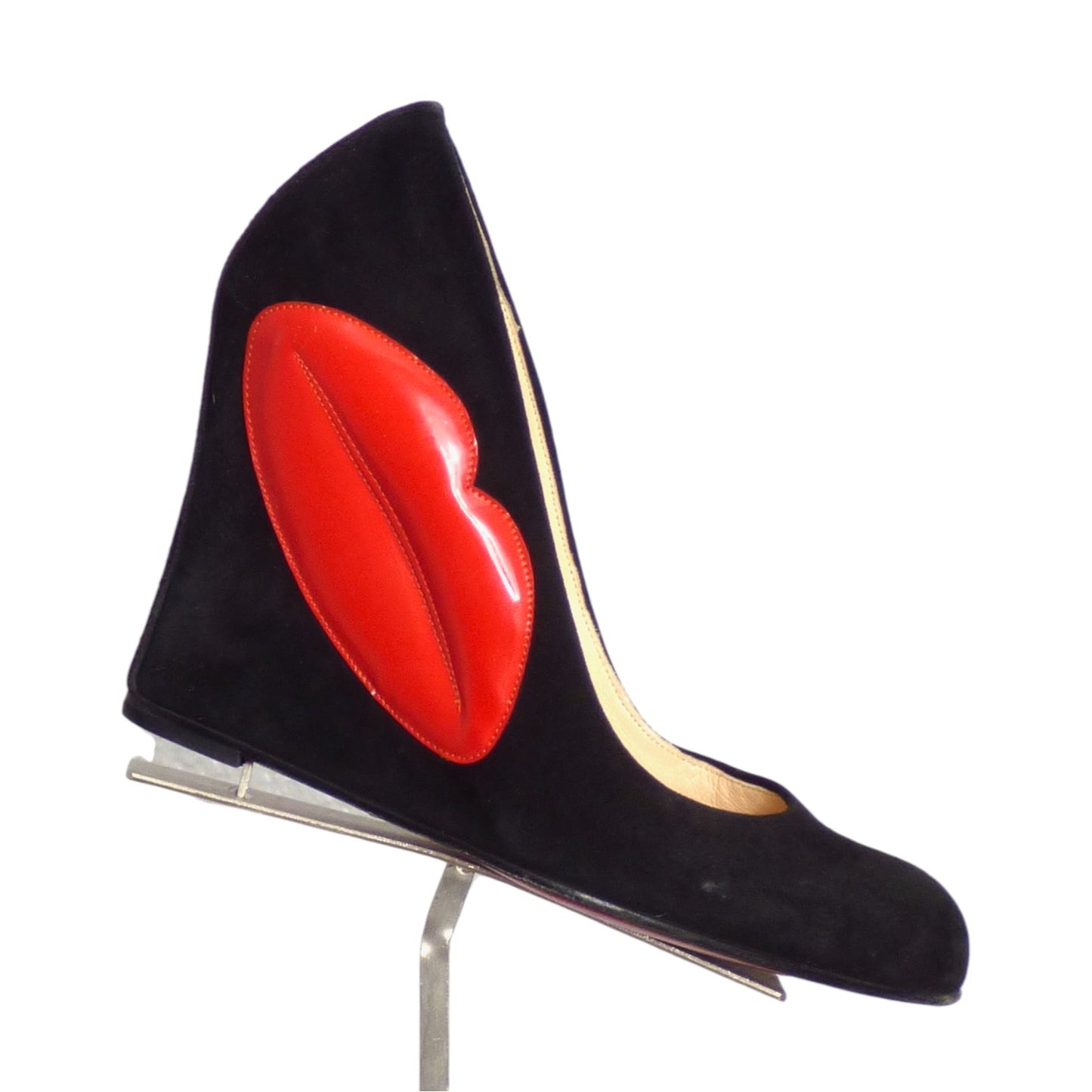 CHRISTIAN LOUBOUTIN- 2012 Kiss Me Lip Patent Leather Wedge, Size 37.5