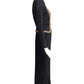 MARY MCFADDEN- 1980s Black Beaded Plisse Gown, Size 12