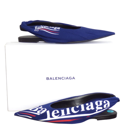 BALENCIAGA- NIB 2017 Jersey Wrapped Sling Back Flats, Size 38