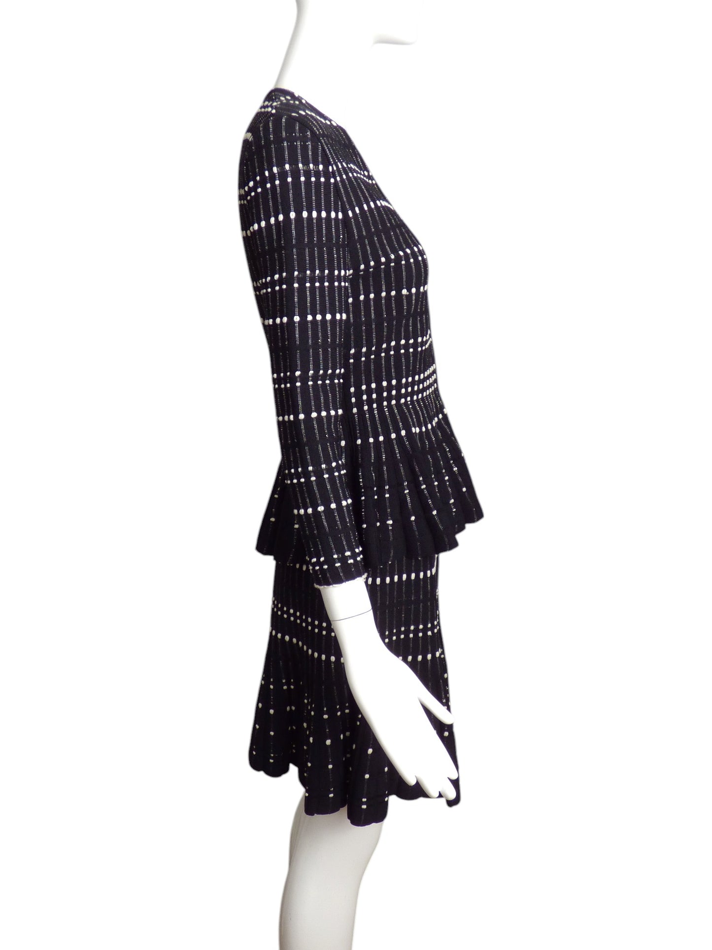 ALEXANDER MCQUEEN- Patterned Knit Skirt Suit, Size 4