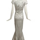 ZAC POSEN- Silver Brocade Evening Gown, Size 10