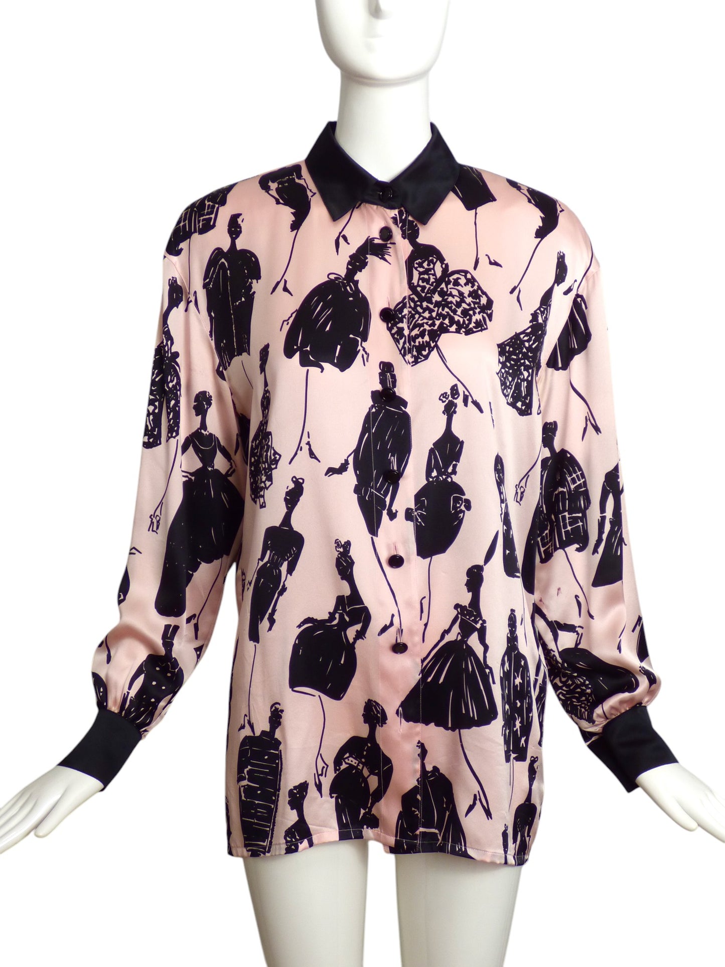 ESCADA- 1992 Silk Print Blouse, Size 6