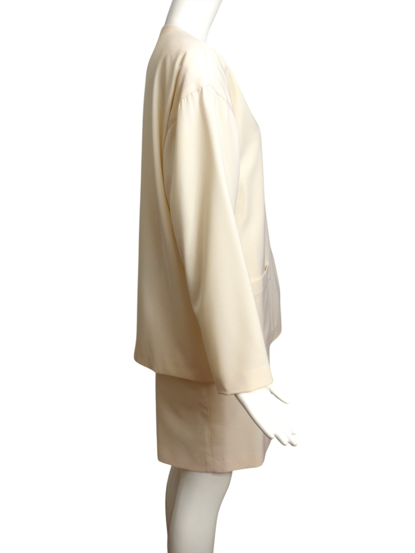 KRIZIA- 1980s Ivory Wool Skirt Suit, Size 8