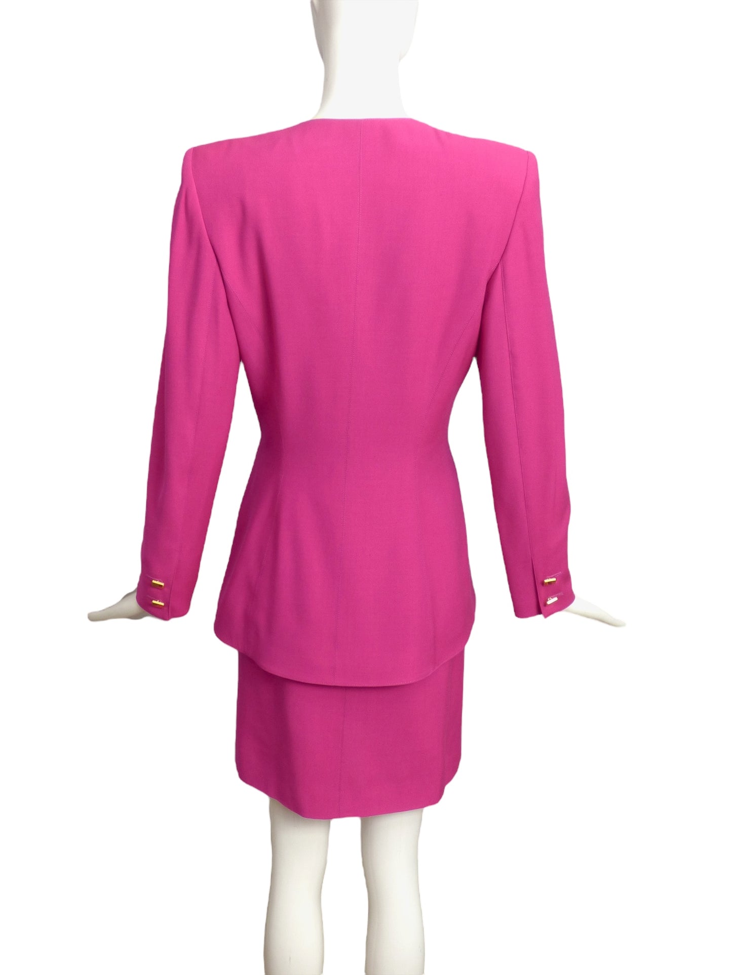 CLAUDE MONTANA- 1980s Pink Wool Skirt Suit, Size 8