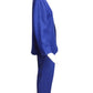 MAX MARA- 1980s Blue Linen Pant Suit, Size 10