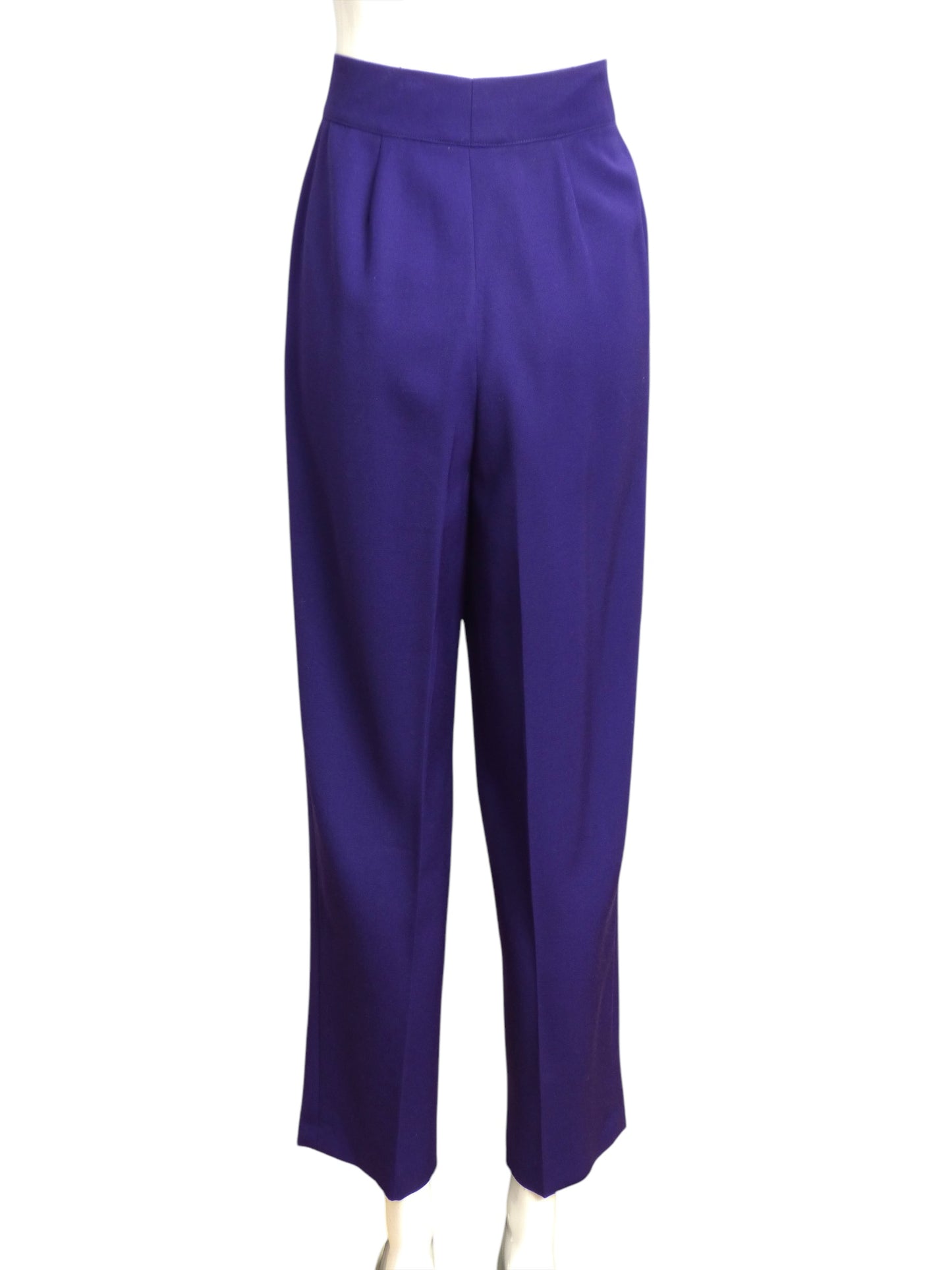 CLAUDE MONTANA- 1980s Purple Pleated Wool Trousers, Size 8