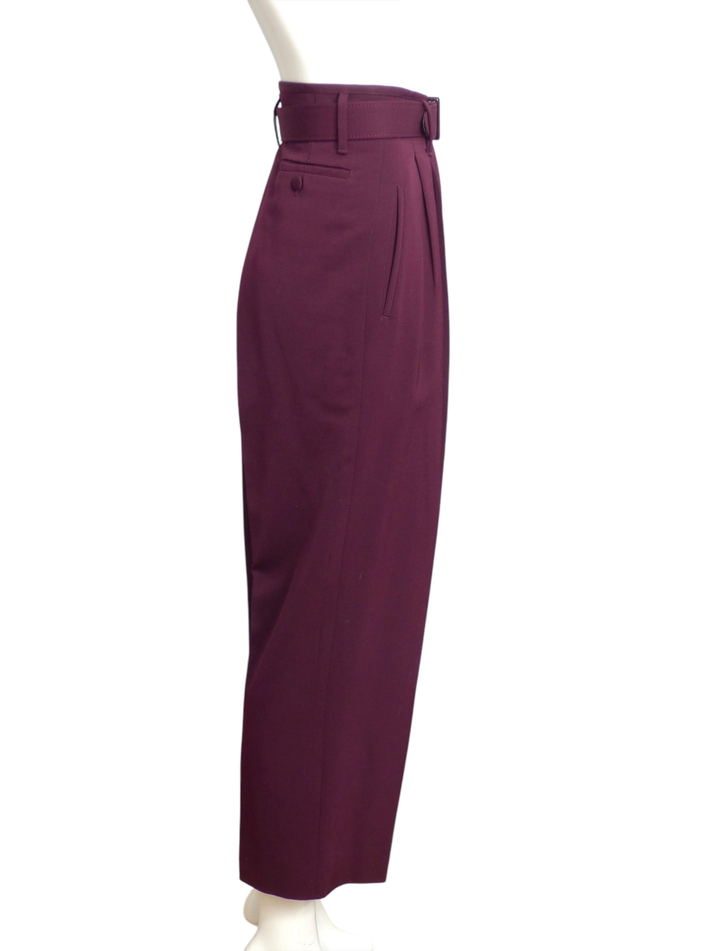 JEAN PAUL GAULTIER- 1980s Burgundy Wool Trousers, Size 10