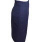 CLAUDE MONTANA- 1990s Navy Side Zip Skirt, Size 8