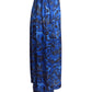 YOHJI YAMAMOTO- 1990s Blue Rayon Print Skirt, Size 8