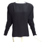 GIANNI VERSACE- 1980s Black Shirred Silk Blouse, Size 8