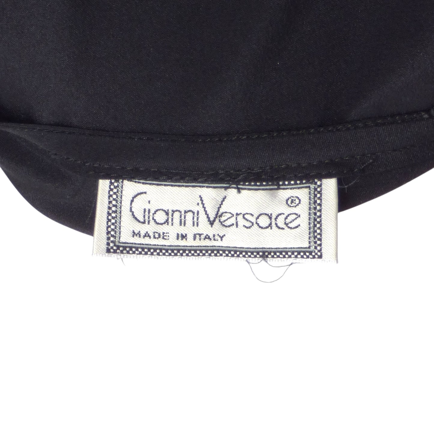 GIANNI VERSACE- 1980s Black Shirred Silk Blouse, Size 8