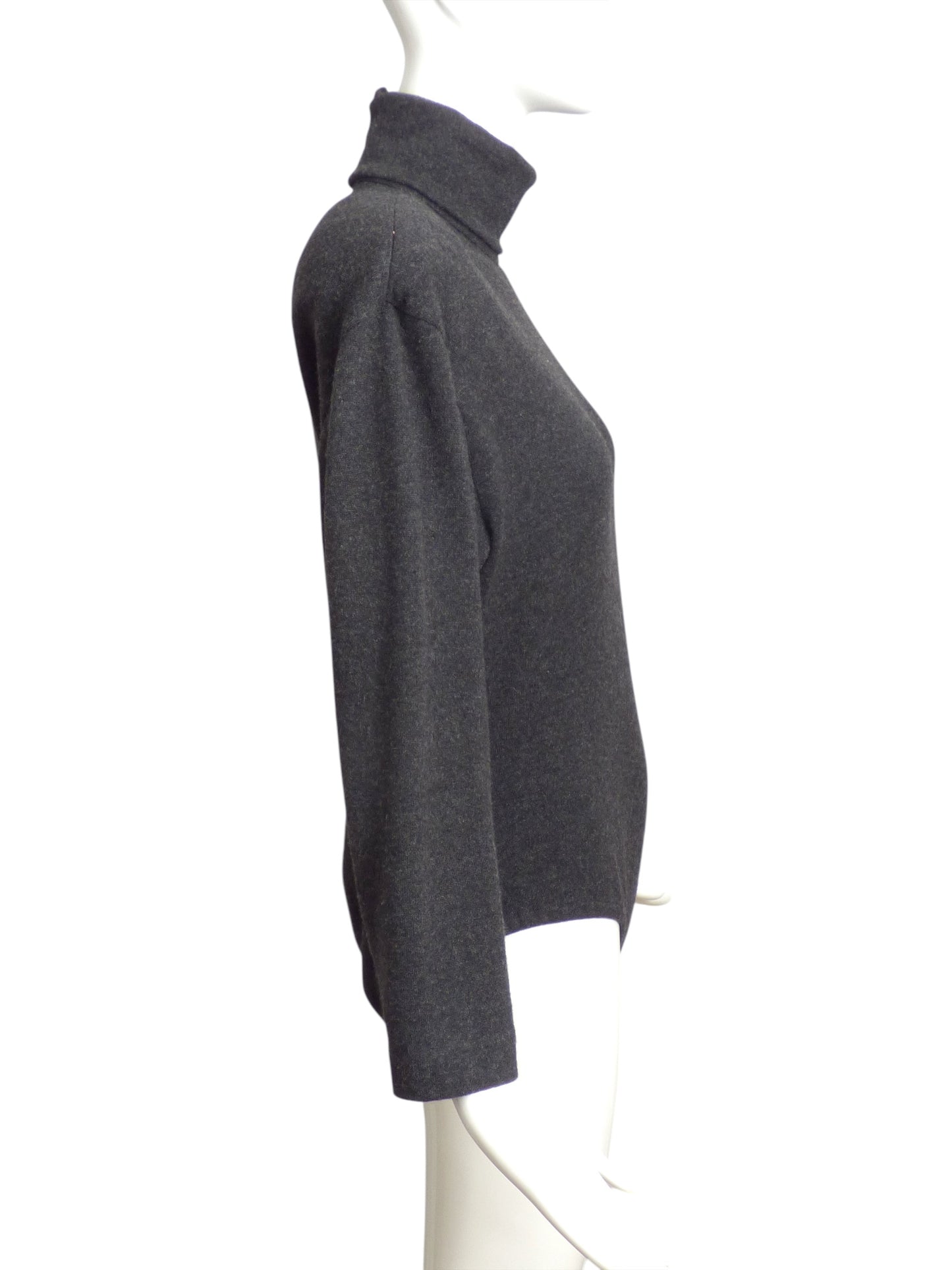 DONNA KARAN- 1980s Grey Wool Bodysuit, Size 10