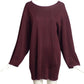 ALAIA- 1980s Burgundy Knit Tunic, Size 10