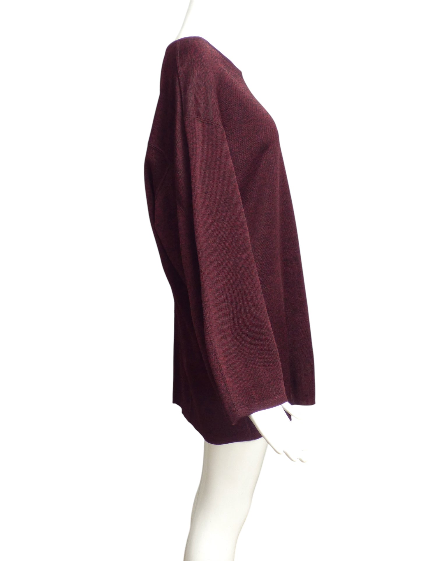 ALAIA- 1980s Burgundy Knit Tunic, Size 10