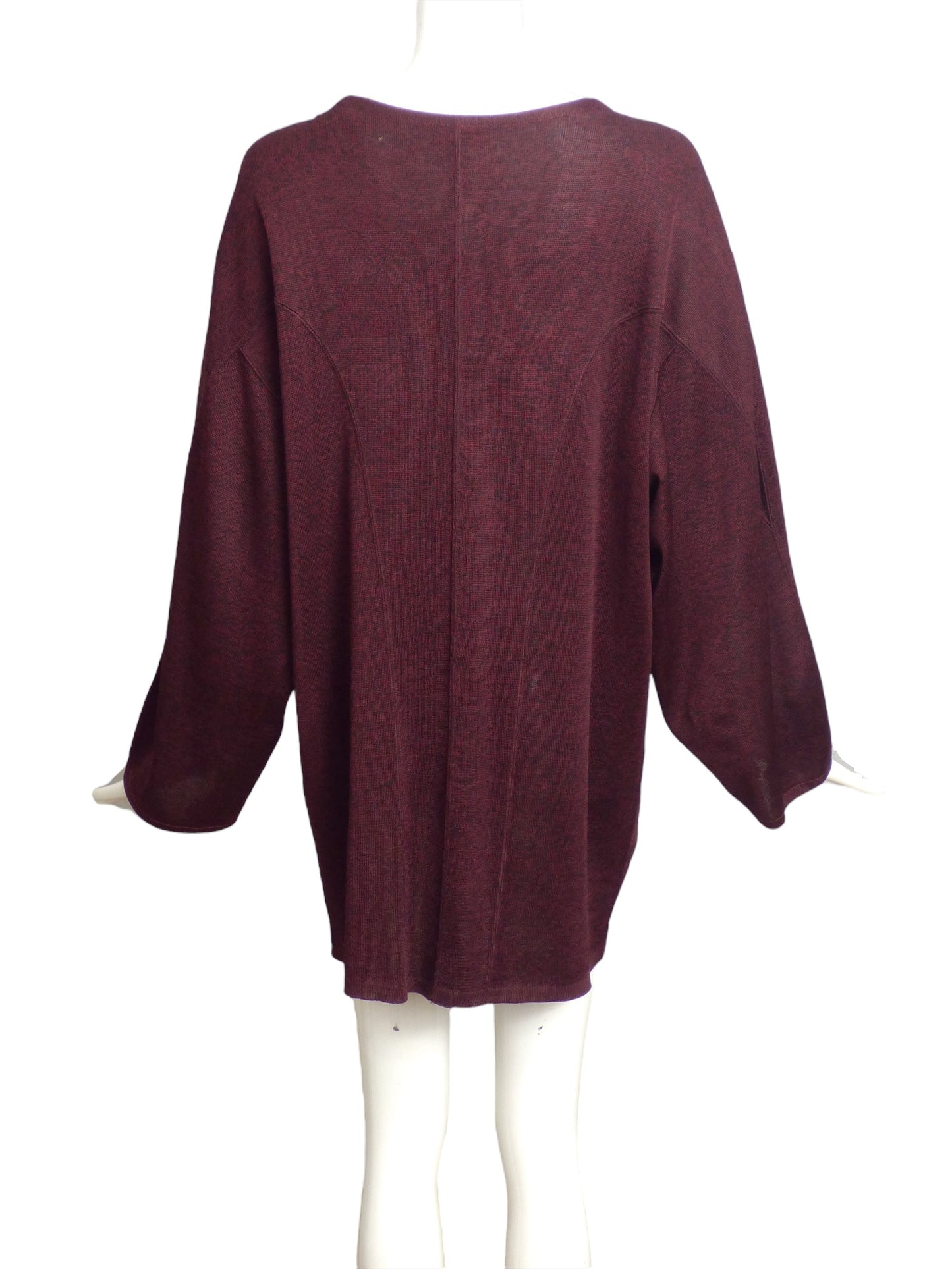 ALAIA- 1980s Burgundy Knit Tunic, Size 10