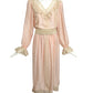 OSCAR DE LA RENTA- 1970s Pink SIlk Jacquard & Lace Ensemble, Size 10