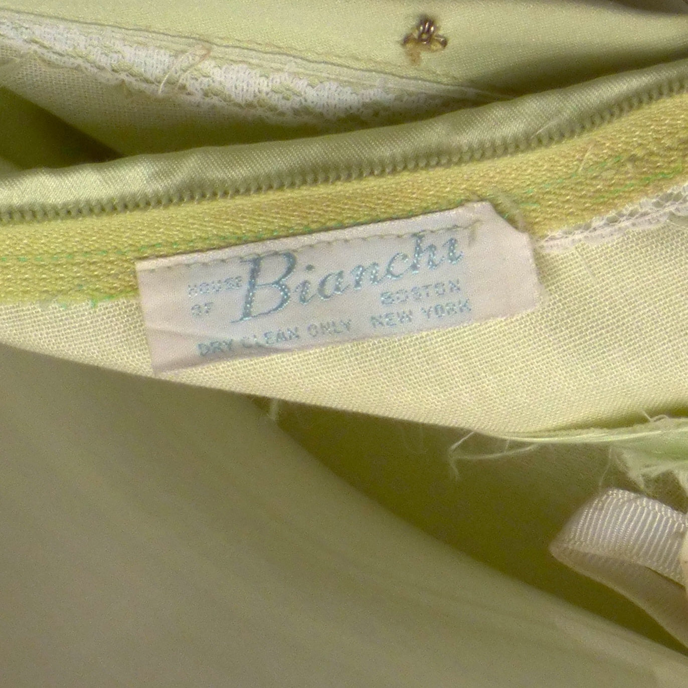 BIANCHI- 1972 Green Beaded Siilk Gown, Size 2