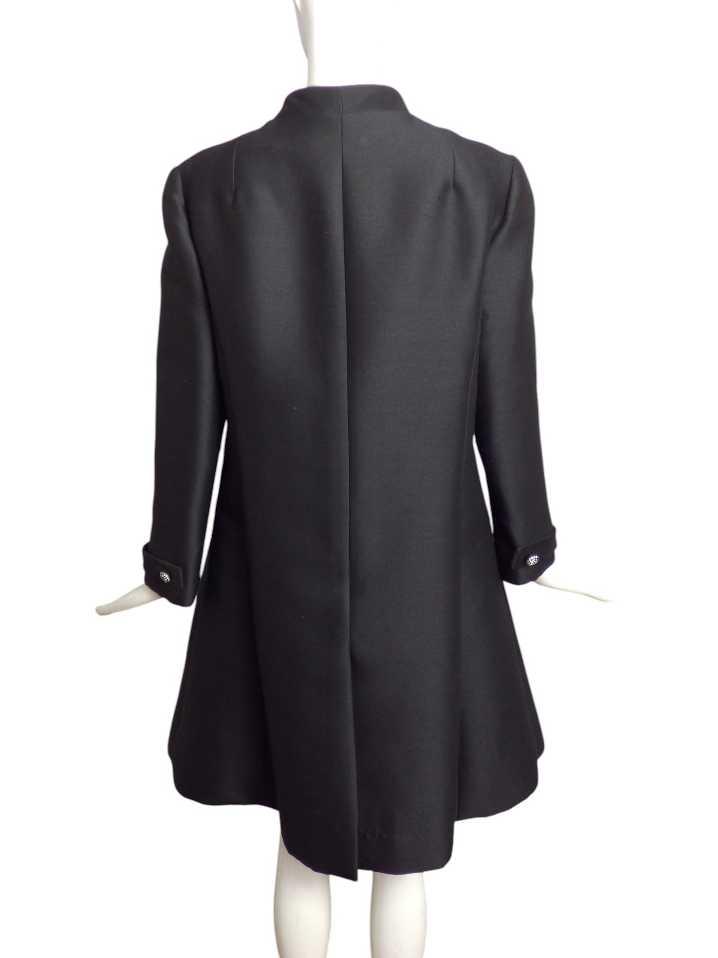 1960s AS IS Black Alaskine Coat & Dress Ensemble, Size 8