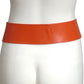 DONNA KARAN- 1980s Orange Leather Waist Belt, Size Large