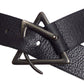 ISSEY MIYAKE- 1980s Black Pebbled Leather Waist Belt, Med