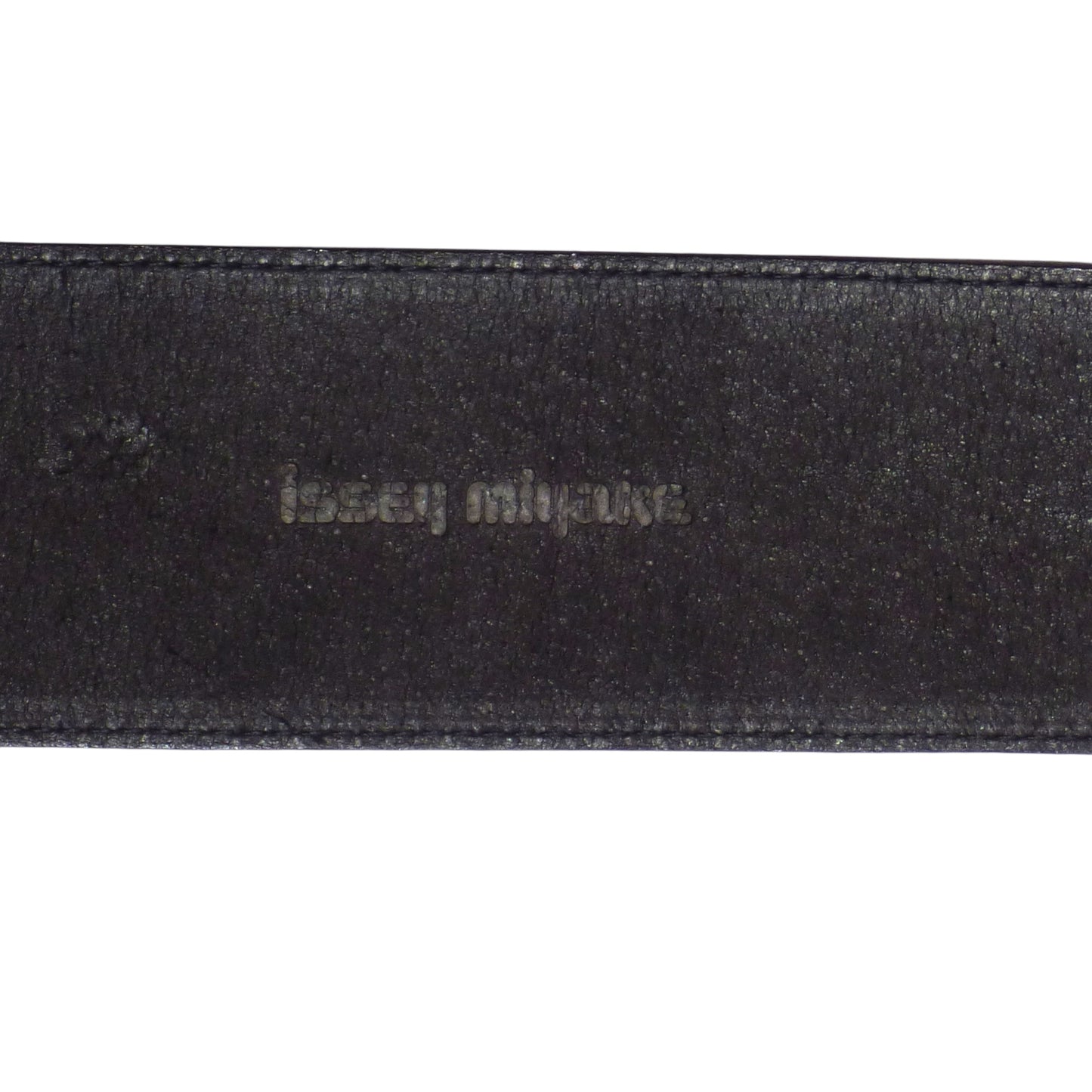 ISSEY MIYAKE- 1980s Black Pebbled Leather Waist Belt, Med