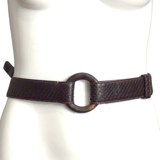 LORO PIANA- Brown Snakeskin Belt, Waist-35"