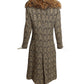 DONALD BROOKS- 1970s Wool Tweed & Fur Coat, Size 6