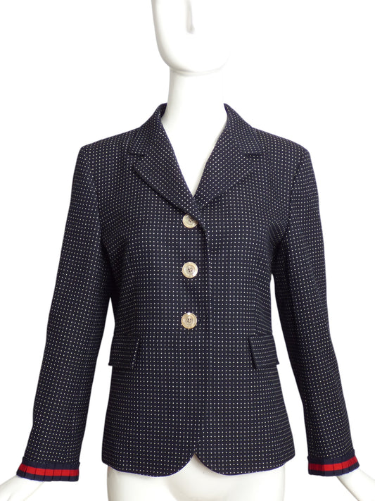 GUCCI- 2016 Dotted Wool Blazer, Size 8